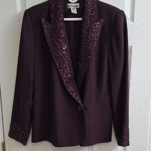 After Six Deep Purple Sequin Women's Blazer